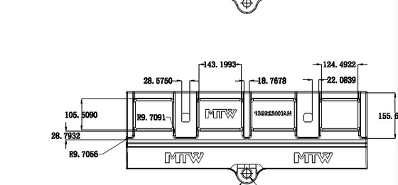 1399230 HAN Center Cast Half Arrow 2 fori 60x263x816mm